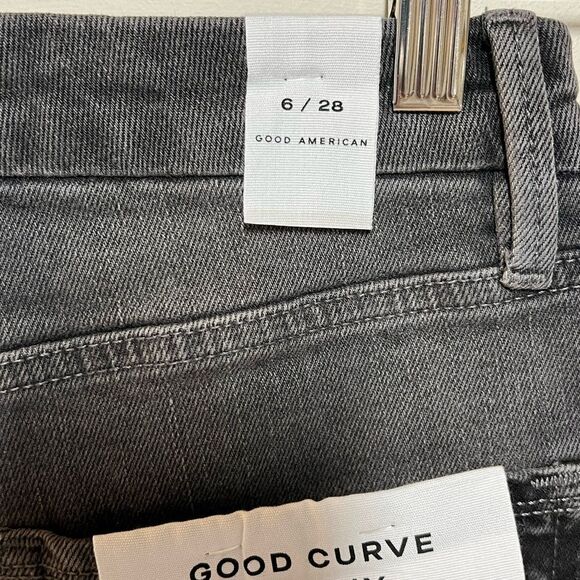 NWT Good American Good Curves Skinny Crossover Black Jeans Sz 6 - Picture 8 of 9